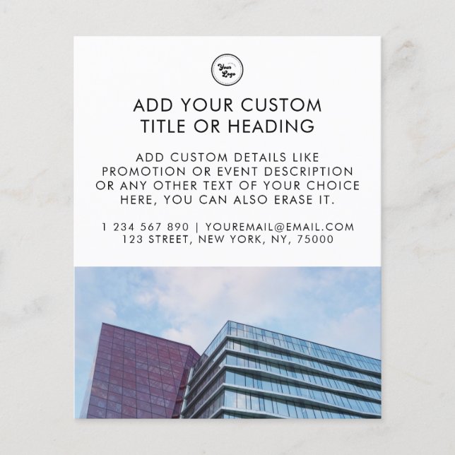 Clean Minimalist Custom Business Logo & Photo Flyer (Front)