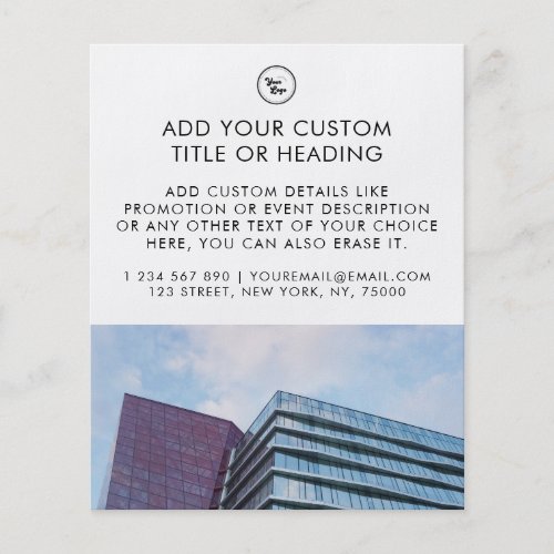 Clean Minimalist Custom Business Logo  Photo Flyer
