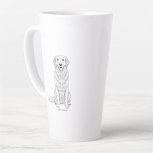 Clean Minimalist Golden Retriever Line Art Latte Mug