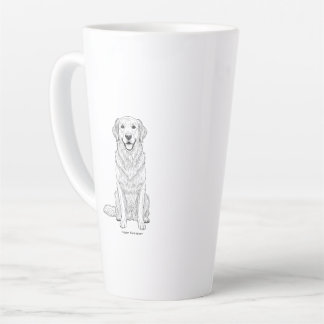 Clean Minimalist Golden Retriever Line Art  Latte Mug