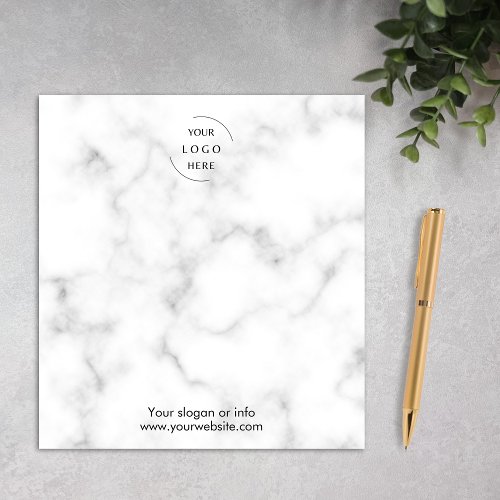 Clean Minimalist Marble Design Business Logo Notepad