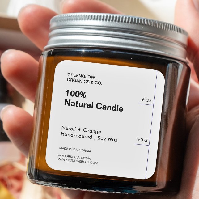 Clean & Minimalist Modern White Product Packaging Square Sticker (Zazzle Clean & Minimalist Modern White Product Packaging Square Sticker)