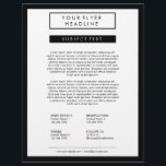 Clean Minimalist Social Media Luxury B&W 8.5x11 Flyer<br><div class="desc">Clean Minimalist Social Media Luxury Black&White Customizable 8.5" x 11" Flyer #CustomizableFlyer #DIYFlyer #Stationery By AffordPrint @Zazzle #Zazzle This classic minimalist clean black & white luxe flyer template with Social Media Icon(Pinterest, Twitter, Facebook & Instagram) template with black border gives a professional and refined first impression. Easy to customize! Editable...</div>