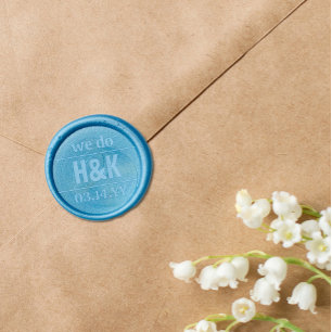 Clean Minimalist We Do Initials & Wedding Date Wax Seal Sticker