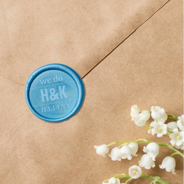 Clean Minimalist We Do Initials & Wedding Date Wax Seal Sticker (Creator Uploaded)