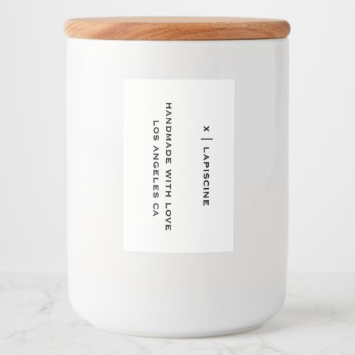Clean minimalistic chic cool simple stunning candl food label