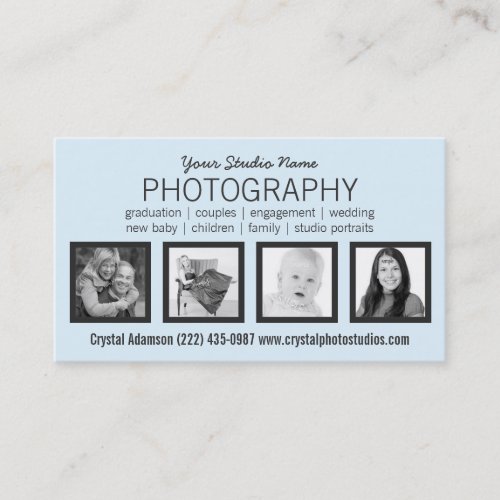 Clean Modern 4 Photos Any Profession Business Card