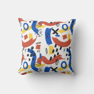 Clean Modern Abstract Pattern | Colorful Artistic  Throw Pillow