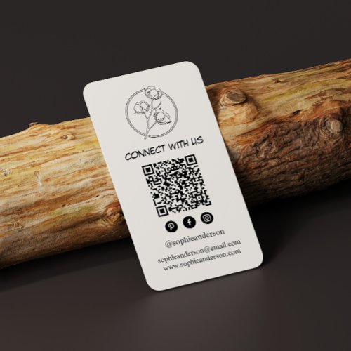 Clean Modern Branding with QR Code Business Card