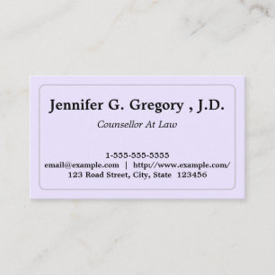 Clean & Modern Counsellor At Law Business Card