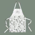 Clean modern elegant botanical green gray holiday  apron<br><div class="desc">Clean modern elegant botanical green gray simply classy botanical holiday christmas design.</div>