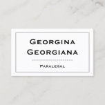 [ Thumbnail: Clean, Modern & Elegant With Line Border Business Card ]