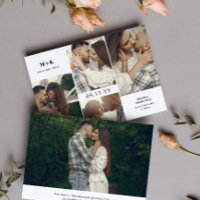 Clean Modern Initials & 4 Photos Save the Date