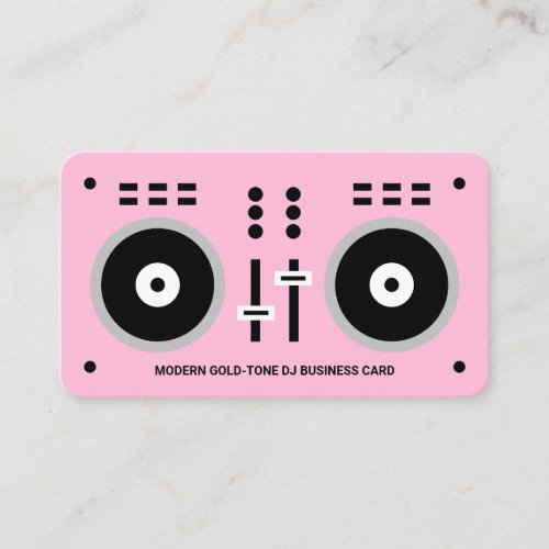 Clean Modern Pink DJ Business Card