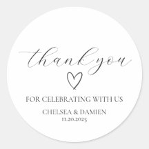 Clean & Modern Wedding Thank You Stickers