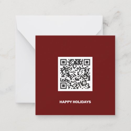 Clean Monochrome Corporate QR Code Christmas Tree Note Card