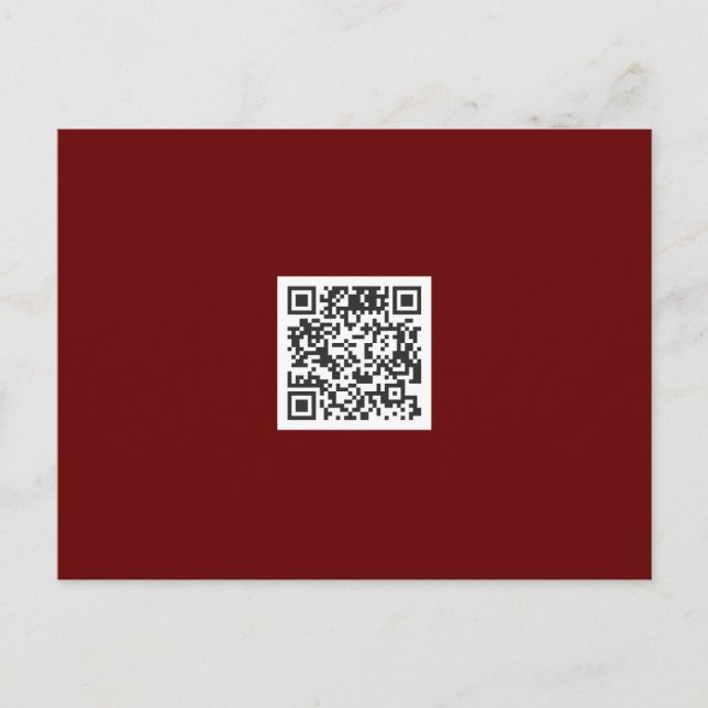 Clean Monochrome Flat Color QR Code Postcard (Front)