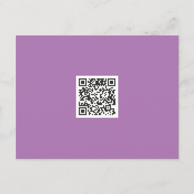 Clean Monochrome Flat Color QR Code Postcard (Front)