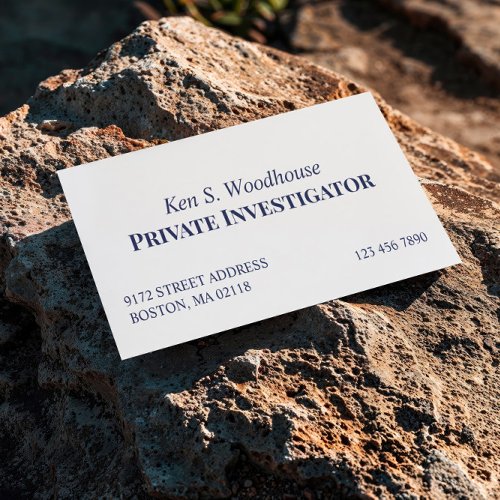 Clean Navy Blue White Bold Font Profession Business Card