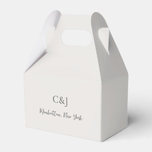 Clean Neutral Elegant Wedding Favor Boxes