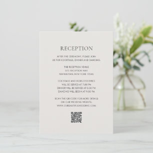 Clean Neutral QR Code Elegant Wedding Enclosure Card