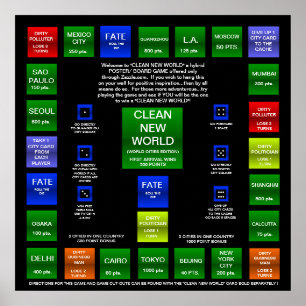 CLEAN NEW WORLD BOARD GAME (WORLD EDITION) POSTER
