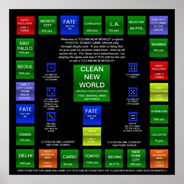 CLEAN NEW WORLD BOARD GAME (WORLD EDITION) POSTER (Front)
