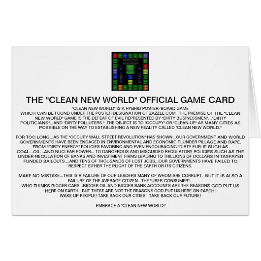 CLEAN NEW WORLD GAME CARD (U.S. EDITION) (Front Horizontal)