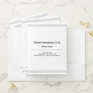 Clean Notary Public Pocket Folder