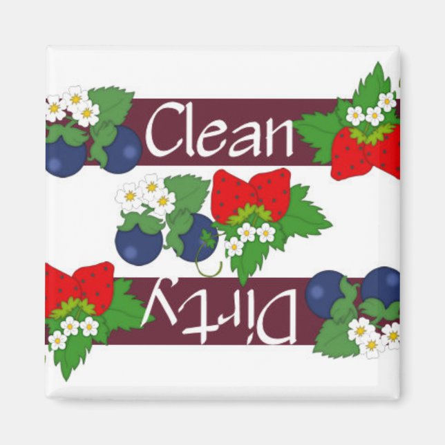 Clean or Dirty Berries Dishwasher Magnet (Front)
