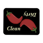 Clean Or Dirty Chili Peppers Dishwasher Magnet at Zazzle