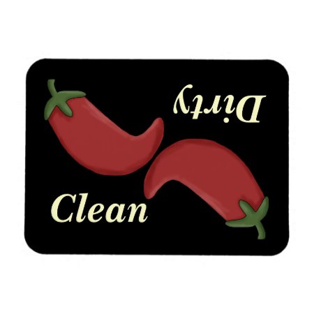 Clean Or Dirty Chili Peppers Dishwasher Magnet