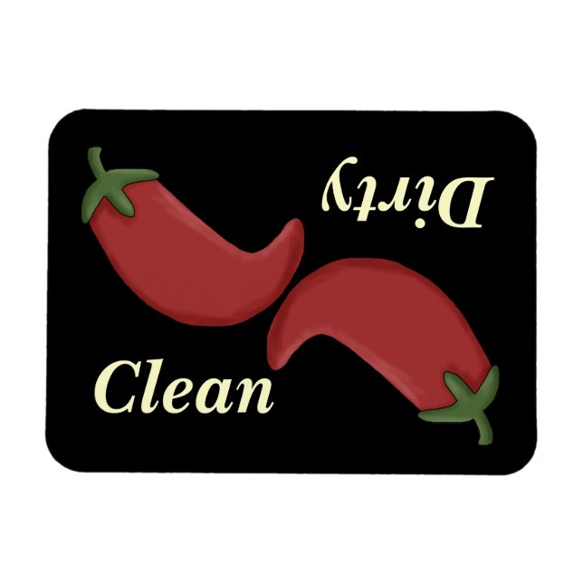 Clean or Dirty Chili Peppers Dishwasher Magnet (Horizontal)