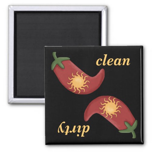 Clean or Dirty Chili Peppers Dishwasher Magnet