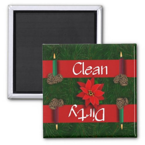 Clean or Dirty Christmas Candles Dishwasher Magnet