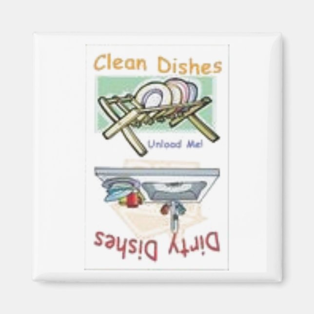 Clean or Dirty Dishes Magnet (Front)
