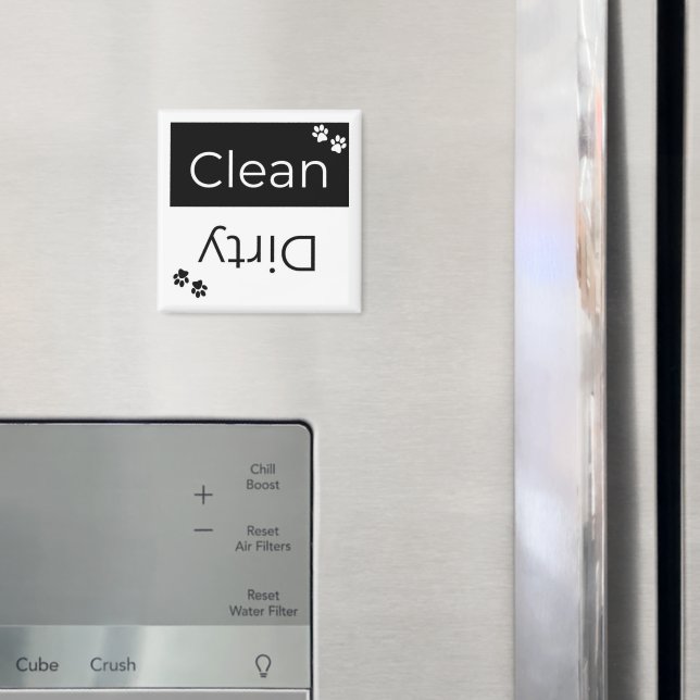 Clean or Dirty Dishwasher Magnet: Pawprints Magnet (In Situ (Fridge))