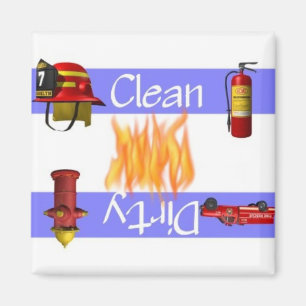 Clean or Dirty Fire Dishwasher Magnet