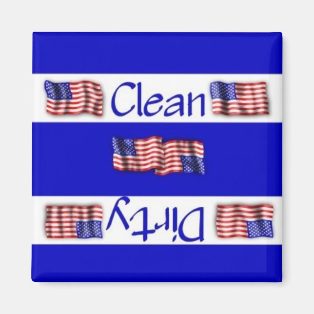 Clean or Dirty Flag Dishwasher Magnet (Front)