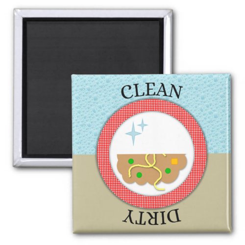 Clean or Dirty Illustrated Dishwasher Magnet