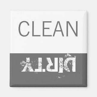 Clean or Dirty Magnets DIshwasher Label Grey