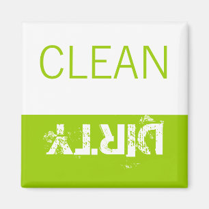 Clean or Dirty Magnets DIshwasher Labels Green