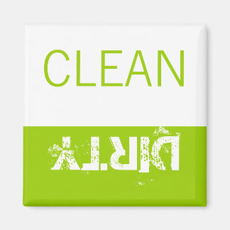Clean or Dirty Magnets DIshwasher Labels Green
