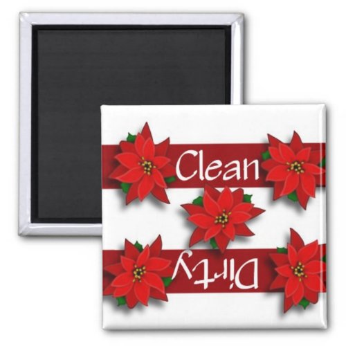 Clean or Dirty Poinsettias Dishwasher Magnet