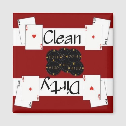 Clean or Dirty Poker Dishwasher Magnet