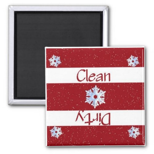Clean or Dirty Snowflakes Dishwasher Magnet