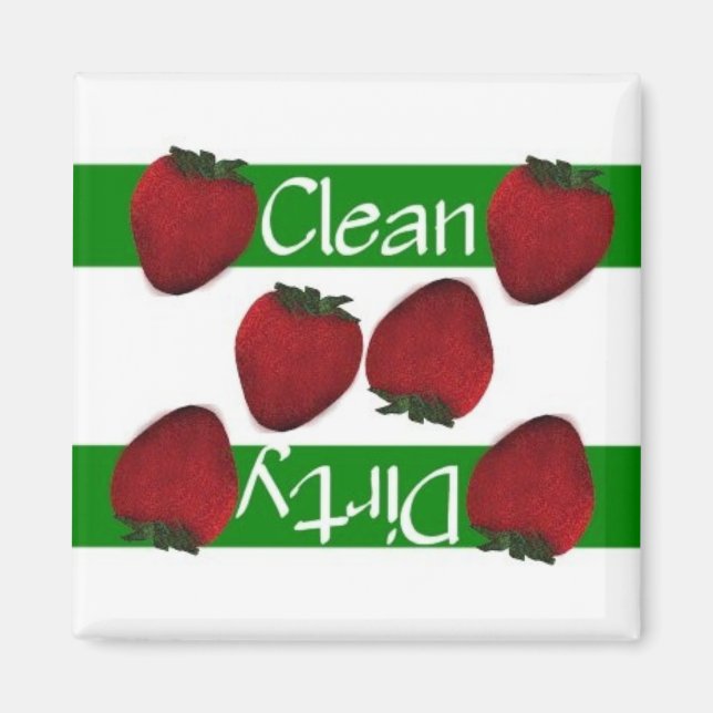 Clean or Dirty Strawberries Dishwasher Magnet (Front)