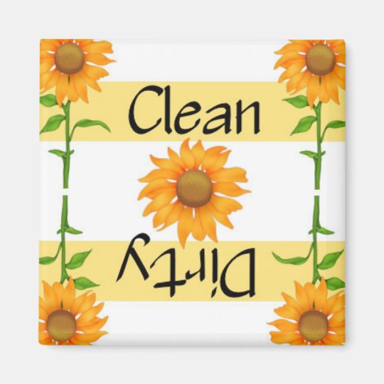 Clean or Dirty Sunflowers 2 Dishwasher