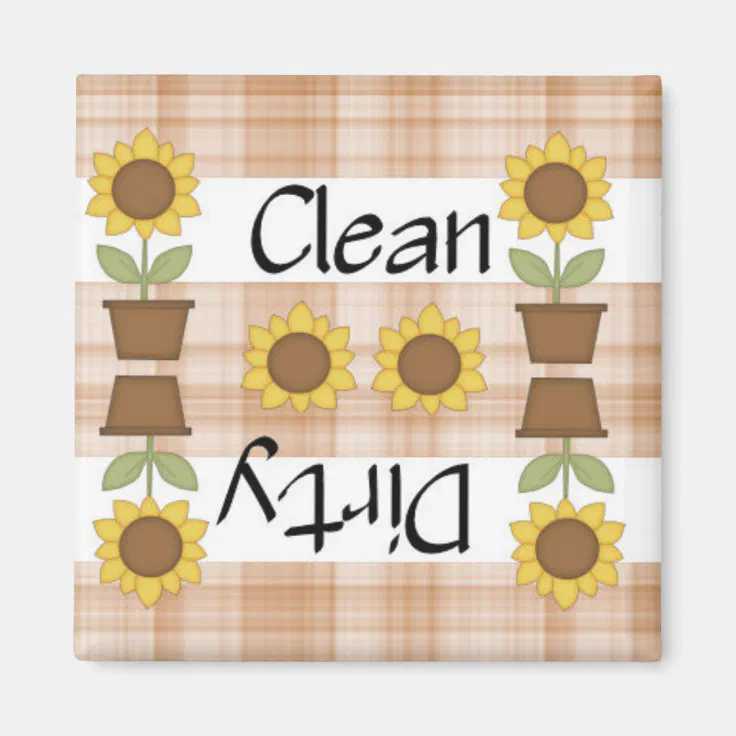 Clean or Dirty Sunflowers Dishwasher Zazzle