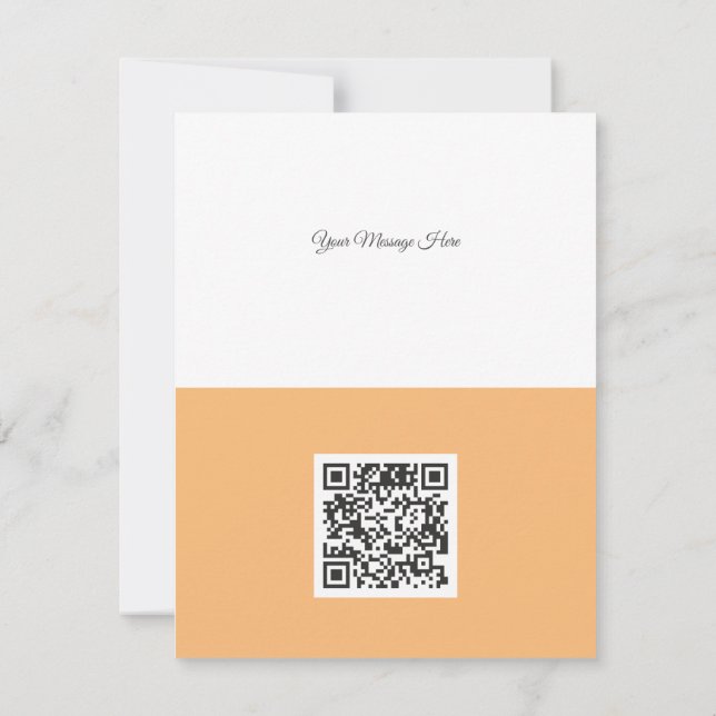 Clean Orange Corporate QR Code Christmas Tree Holiday Card (Back)